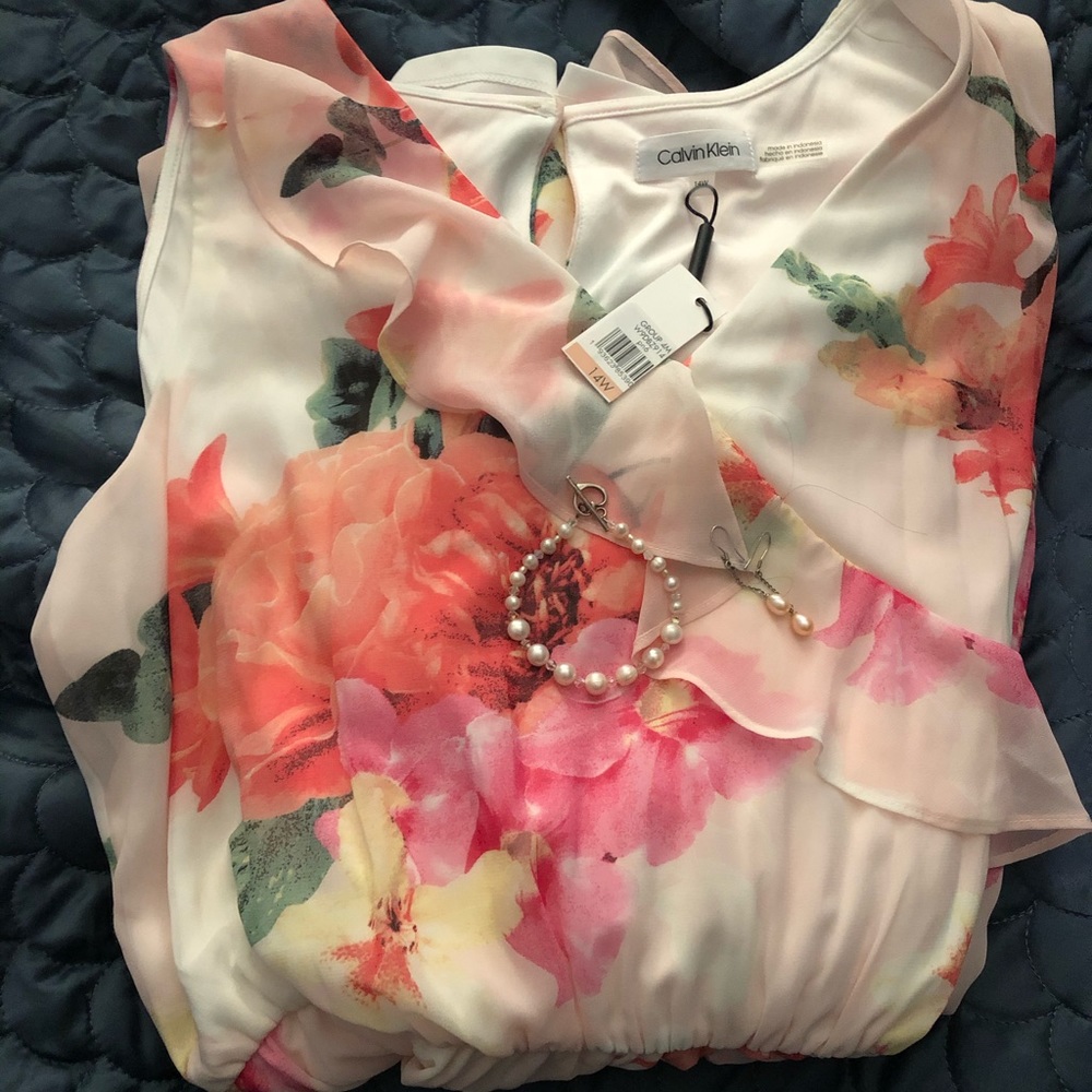 Calvin Klein floral maxi dress! NWT sz 14w